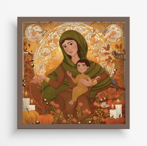Ikona z Matką Boską kwadratowa