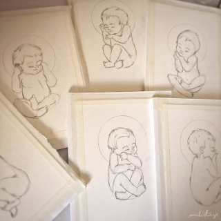 Obraz Dziecka Nienarodzonego akwarelami